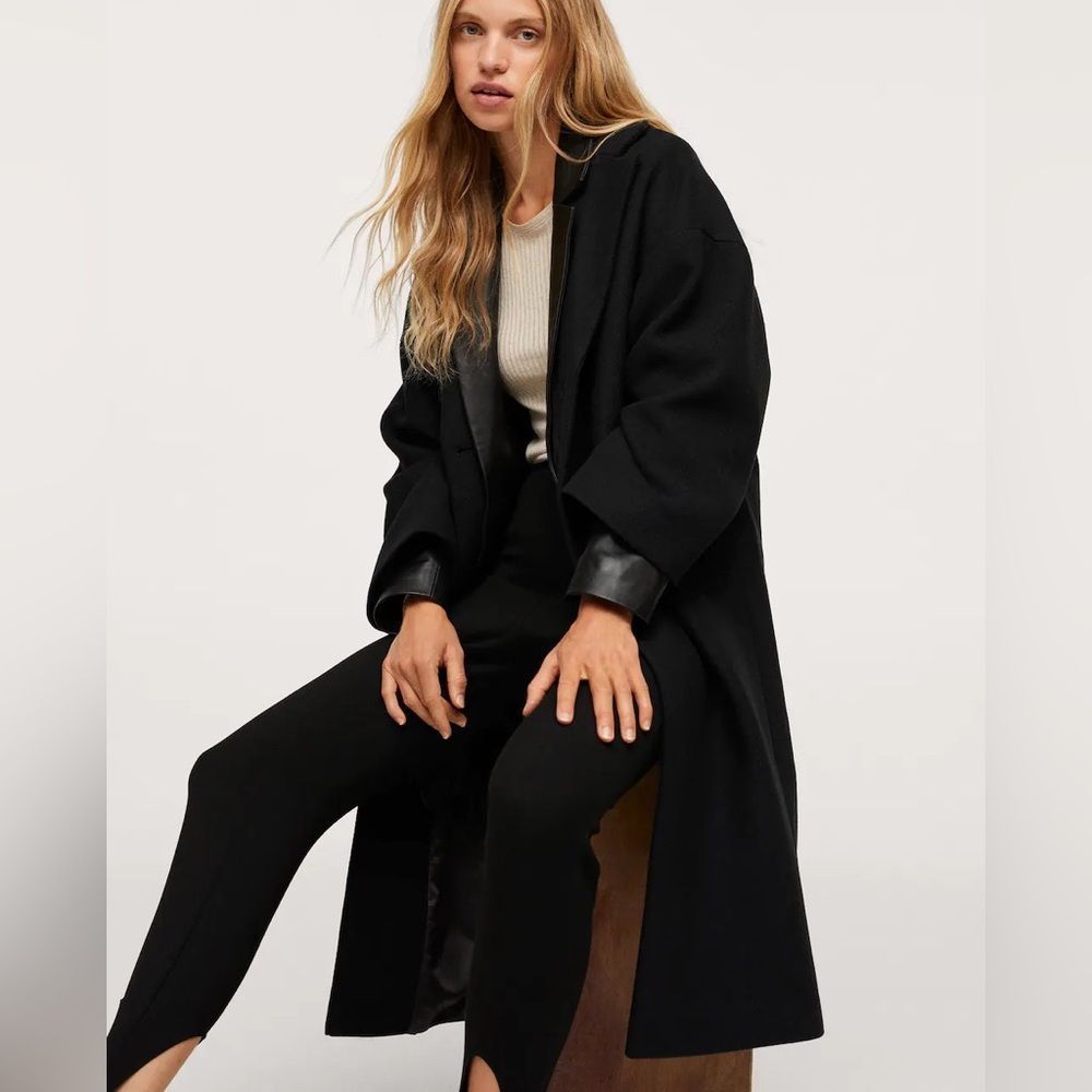 Mango Wool Blend Coat Black New - Picture 9 of 12